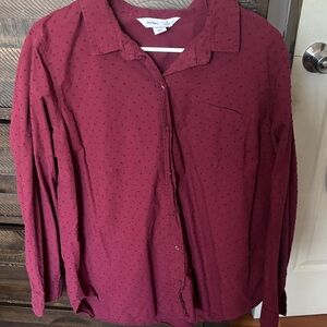 Old Navy Maroon Textured Shirt